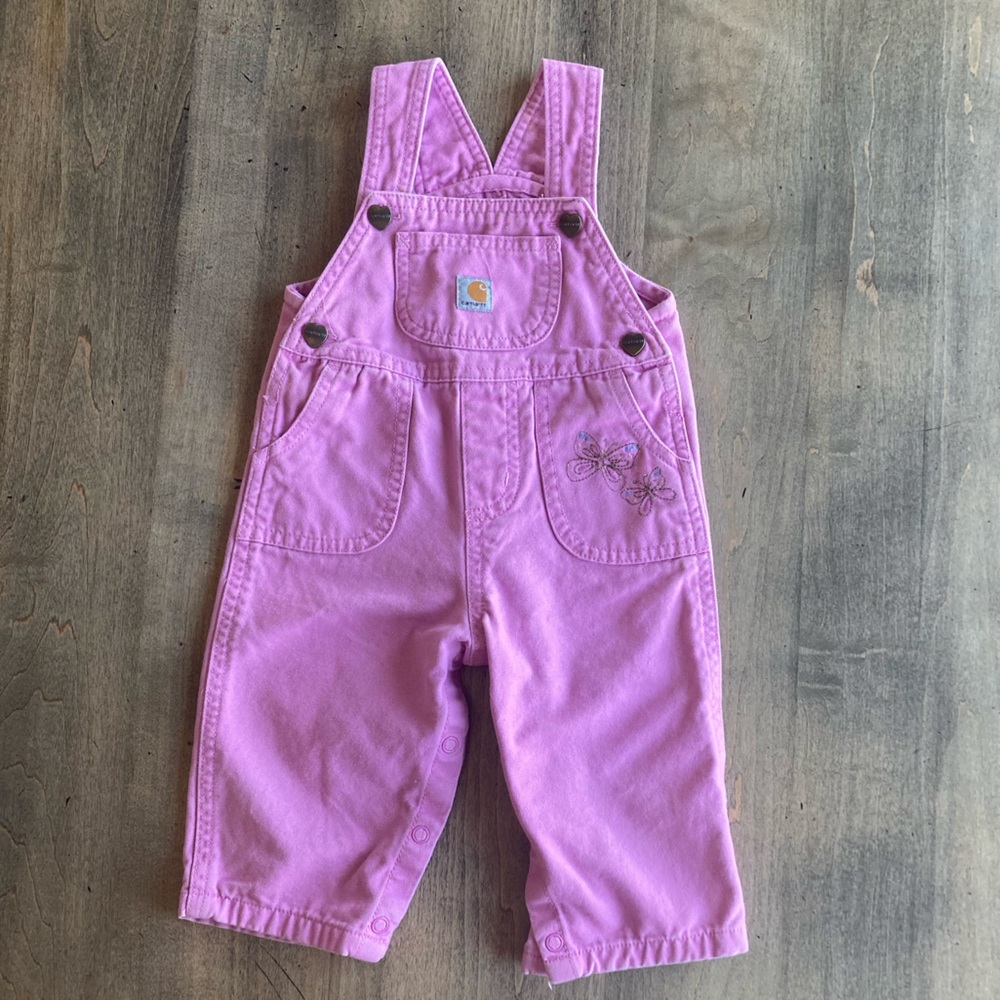 Carhartt Girls Pink Overalls - sz 12m 👶🏼🚜
